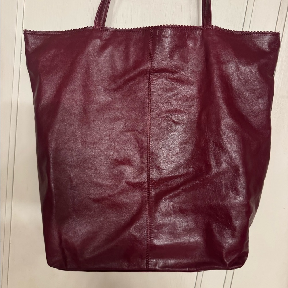 Latico Deep Red Leather Tote